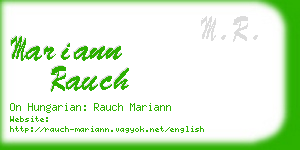 mariann rauch business card